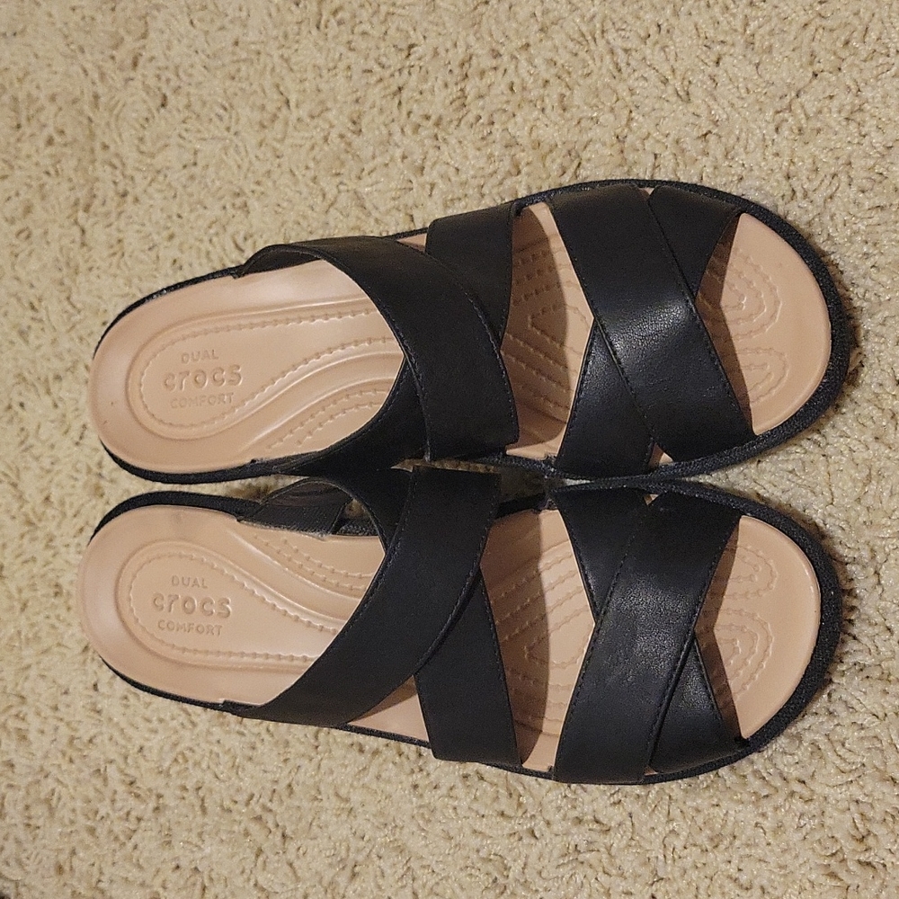 Crocs Wedge Sandles, Women's size 8W, Like New!